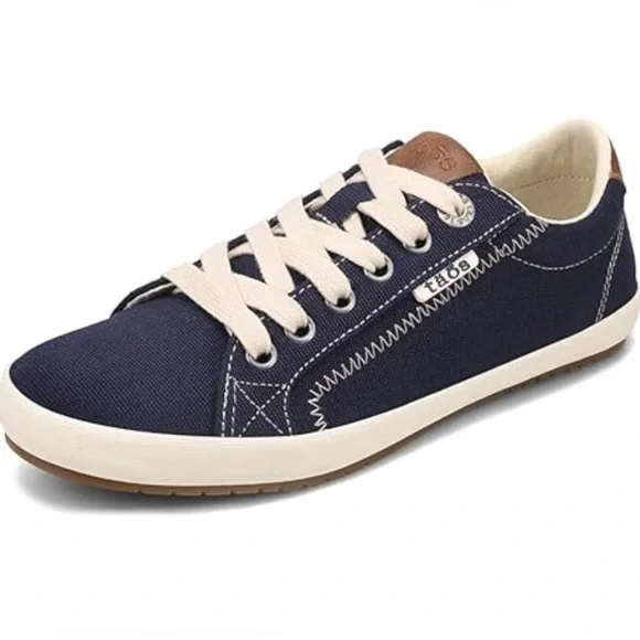 Taos Star Burst Canvas Sneakers Navy 8 Everyday Stylish Comfort Boho Casual - Picture 1 of 10